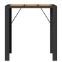 Mesa de jardín superficie de madera ratán PE negro 105x80x110cm de vidaXL, Mesas de jardín - Ref: Foro24-368696, Precio: 205,...