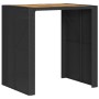 Mesa de jardín superficie de madera ratán PE negro 105x80x110cm de vidaXL, Mesas de jardín - Ref: Foro24-368696, Precio: 205,...