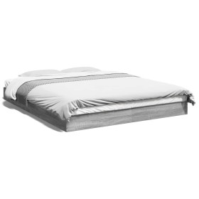 Estructura de cama madera de ingeniería gris Sonoma 150x200 cm de vidaXL, Camas y somieres - Ref: Foro24-842019, Precio: 95,2...