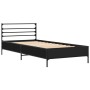 Engineered wood and black metal bed frame 100x200 cm by vidaXL, Beds and slatted bases - Ref: Foro24-845587, Price: 104,98 €,...