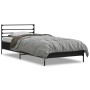 Engineered wood and black metal bed frame 100x200 cm by vidaXL, Beds and slatted bases - Ref: Foro24-845587, Price: 104,98 €,...