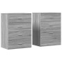 Aparadores 2 uds madera de ingeniería gris Sonoma 60x39x80 cm de vidaXL, Aparadores - Ref: Foro24-3276628, Precio: 192,90 €, ...