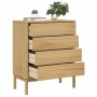 Kommode FLORO aus massivem, wachsbraunem Kiefernholz von vidaXL, Schubladen - Ref: Foro24-374008, Preis: 216,81 €, Rabatt: %