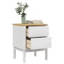 FLORO bedside table solid white pine wood 45x39x57 cm by vidaXL, Nightstands - Ref: Foro24-374003, Price: 77,94 €, Discount: %