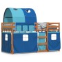 Bunk bed with curtains solid blue pine wood 90x200 cm by vidaXL, Beds and slatted bases - Ref: Foro24-3284037, Price: 193,75 ...