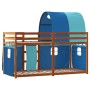 Bunk bed with curtains solid blue pine wood 90x200 cm by vidaXL, Beds and slatted bases - Ref: Foro24-3284037, Price: 193,75 ...