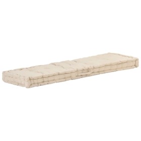 Cojín para palés algodón beige 120x40x7 cm de vidaXL, Cojines para sillas y sofás - Ref: Foro24-48679, Precio: 50,14 €, Descu...