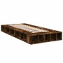 Smoke oak engineered wood bed frame 100x200 cm by vidaXL, Beds and slatted bases - Ref: Foro24-3280514, Price: 128,38 €, Disc...