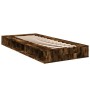 Smoke oak engineered wood bed frame 100x200 cm by vidaXL, Beds and slatted bases - Ref: Foro24-3280514, Price: 128,38 €, Disc...