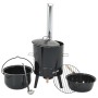 Cañón para gulasch con chimenea y tapa acero esmaltado de vidaXL, Barbacoas - Ref: Foro24-4005749, Precio: 188,54 €, Descuent...