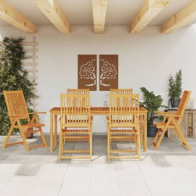 Garden dining set 7 pieces solid acacia wood by vidaXL, Garden sets - Ref: Foro24-3295258, Price: 588,01 €, Discount: %