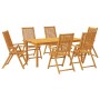 Juego de comedor para jardín 7 piezas madera maciza acacia de vidaXL, Conjuntos de jardín - Ref: Foro24-3295258, Precio: 587,...