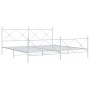 Metal bed frame with headboard and white footboard 200x200 cm by vidaXL, Beds and slatted bases - Ref: Foro24-376576, Price: ...