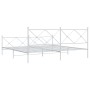 Estructura cama metal con cabecero y estribo blanco 200x200 cm de vidaXL, Camas y somieres - Ref: Foro24-376576, Precio: 140,...