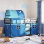 Bunk bed with curtains solid blue pine wood 90x190 cm by vidaXL, Beds and slatted bases - Ref: Foro24-3283974, Price: 226,72 ...