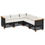 5-teiliges Gartenmöbel-Set und schwarze synthetische Rattankissen von vidaXL, Gartensets - Ref: Foro24-3261824, Preis: 409,98...