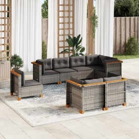 8-teiliges Gartensofa-Set und graue synthetische Rattankissen von vidaXL, Gartensets - Ref: Foro24-3261900, Preis: 628,99 €, ...