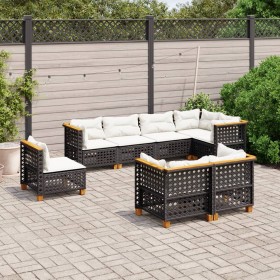 8-piece garden sofa set and black synthetic rattan cushions by vidaXL, Garden sets - Ref: Foro24-3261902, Price: 666,99 €, Di...