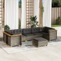 8-teiliges Gartensofa-Set und graue synthetische Rattankissen von vidaXL, Gartensets - Ref: Foro24-3261762, Preis: 652,66 €, ...