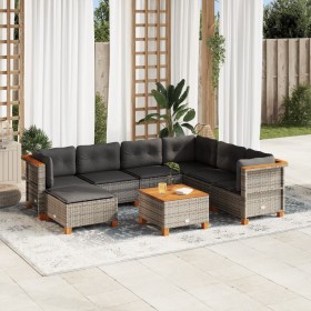 8-teiliges Gartensofa-Set und graue synthetische Rattankissen von vidaXL, Gartensets - Ref: Foro24-3261942, Preis: 579,55 €, ...