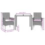 Set comedor jardín 3 pzas y cojines ratán sintético vidrio gris de vidaXL, Conjuntos de jardín - Ref: Foro24-3278555, Precio:...