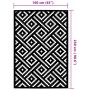 Alfombra de exterior PP blanco y negro 160x230 cm de vidaXL, Protectores para exterior - Ref: Foro24-368573, Precio: 44,50 €,...