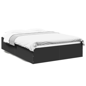 Black engineered wood bed frame 120x190 cm by vidaXL, Beds and slatted bases - Ref: Foro24-3281043, Price: 113,99 €, Discount: %