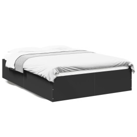 Black engineered wood bed frame 120x200 cm by vidaXL, Beds and slatted bases - Ref: Foro24-3281022, Price: 115,82 €, Discount: %