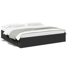 Black engineered wood bed frame 180x200 cm by vidaXL, Beds and slatted bases - Ref: Foro24-3280994, Price: 131,95 €, Discount: %