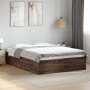 Estructura de cama madera de ingeniería marrón roble 135x190 cm de vidaXL, Camas y somieres - Ref: Foro24-3281041, Precio: 11...