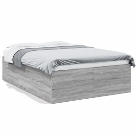 Estructura de cama madera de ingeniería gris Sonoma 140x200 cm de vidaXL, Camas y somieres - Ref: Foro24-3280928, Precio: 142...