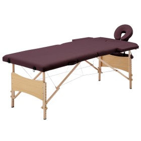 Folding massage table 2 zones wood purple wine by vidaXL, massage tables - Ref: Foro24-110187, Price: 156,54 €, Discount: %