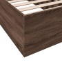 Brown oak engineered wood bed frame 90x200 cm by vidaXL, Beds and slatted bases - Ref: Foro24-3281062, Price: 91,89 €, Discou...