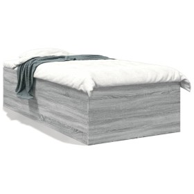 Estructura de cama madera de ingeniería gris Sonoma 90x190 cm de vidaXL, Camas y somieres - Ref: Foro24-3280977, Precio: 104,...