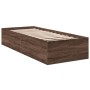 Estructura de cama madera de ingeniería marrón roble 100x200 cm de vidaXL, Camas y somieres - Ref: Foro24-3281055, Precio: 96...