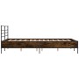 Engineered wood bed frame metal smoked oak 120x200cm by vidaXL, Beds and slatted bases - Ref: Foro24-3280039, Price: 137,56 €...