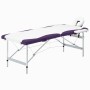 Klappbare Massageliege 2 Zonen aus weißem und violettem Aluminium von vidaXL, Massageliegen - Ref: Foro24-110233, Preis: 139,...