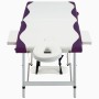 Klappbare Massageliege 2 Zonen aus weißem und violettem Aluminium von vidaXL, Massageliegen - Ref: Foro24-110233, Preis: 139,...