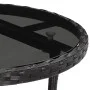 Garten-Essgruppe, 3-teilig, mit Kissen aus schwarzem Glas und synthetischem Rattan von vidaXL, Gartensets - Ref: Foro24-32787...