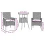 Garten-Essgruppe, 3-teilig, mit Kissen aus schwarzem Glas und synthetischem Rattan von vidaXL, Gartensets - Ref: Foro24-32787...