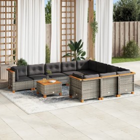 11-teilige Gartensofagarnitur und graue synthetische Rattankissen von vidaXL, Gartensets - Ref: Foro24-3262038, Preis: 806,99...