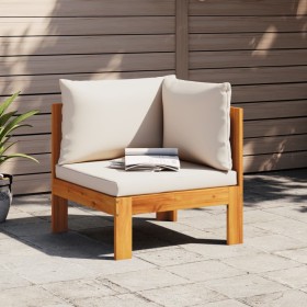 Eckgartensofa mit Kissen aus massivem Akazienholz von vidaXL, Modulare Sofas für den Außenbereich - Ref: Foro24-367622, Preis...