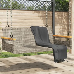 Graue Schaukelbank aus synthetischem Rattan, 109 x 62 x 40 cm von vidaXL, Gartenbänke - Ref: Foro24-368144, Preis: 84,99 €, R...