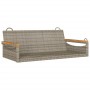 Banco columpio de ratán sintético gris 109x62x40 cm de vidaXL, Bancos de jardín - Ref: Foro24-368144, Precio: 86,03 €, Descue...