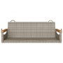 Banco columpio de ratán sintético gris 109x62x40 cm de vidaXL, Bancos de jardín - Ref: Foro24-368144, Precio: 86,03 €, Descue...