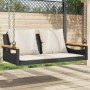 Banco columpio con cojines ratán sintético negro 109x62x40 cm de vidaXL, Bancos de jardín - Ref: Foro24-368146, Precio: 118,9...