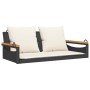 Swing bench with black synthetic rattan cushions 109x62x40 cm by vidaXL, garden benches - Ref: Foro24-368146, Price: 118,96 €...