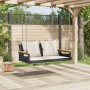 Swing bench with black synthetic rattan cushions 109x62x40 cm by vidaXL, garden benches - Ref: Foro24-368146, Price: 118,96 €...