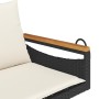 Swing bench with black synthetic rattan cushions 109x62x40 cm by vidaXL, garden benches - Ref: Foro24-368146, Price: 118,96 €...