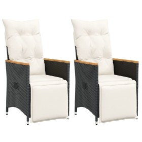 Garden recliners cushions 2 pcs black synthetic rattan by vidaXL, Garden chairs - Ref: Foro24-365671, Price: 230,99 €, Discou...